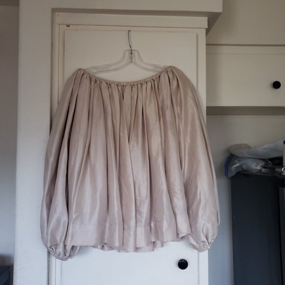 Azeeza Beige Satin Blouse Size XS - Picture 1 of 5